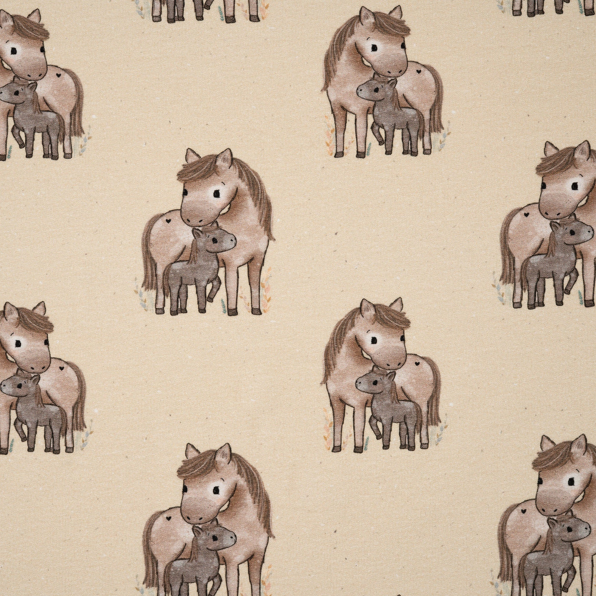 Bio French Terry Cute Pony Beige