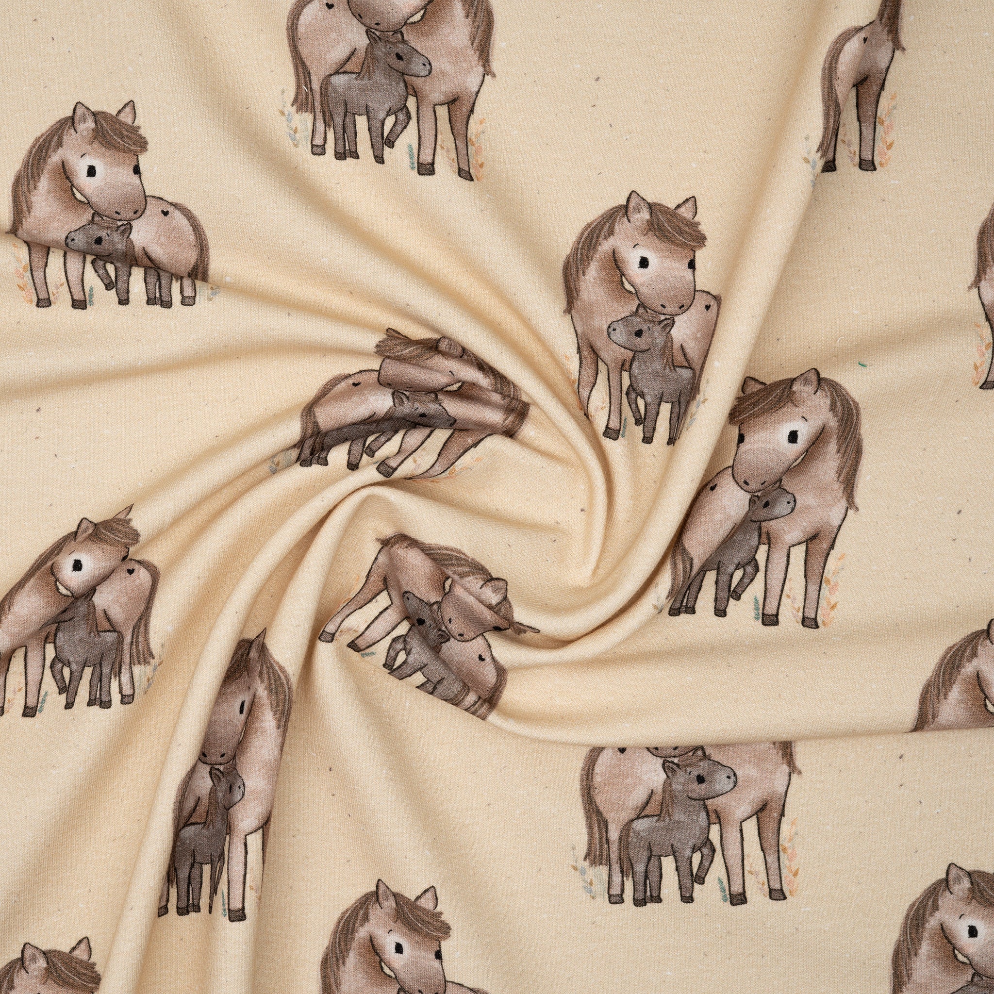 Bio French Terry Cute Pony Beige