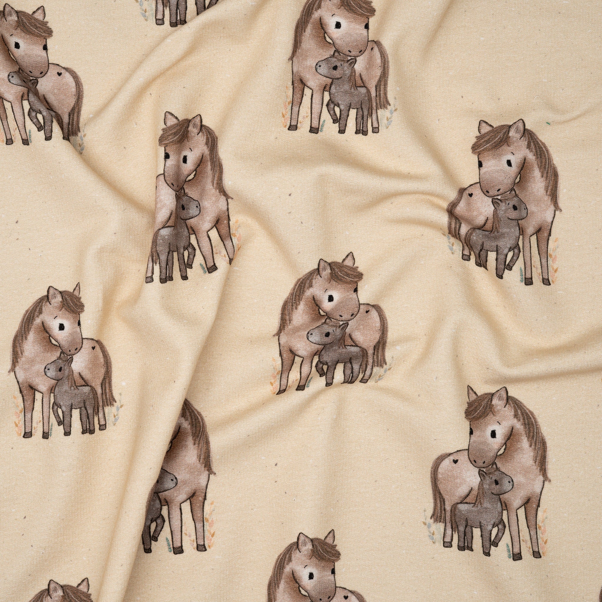 Bio French Terry Cute Pony Beige