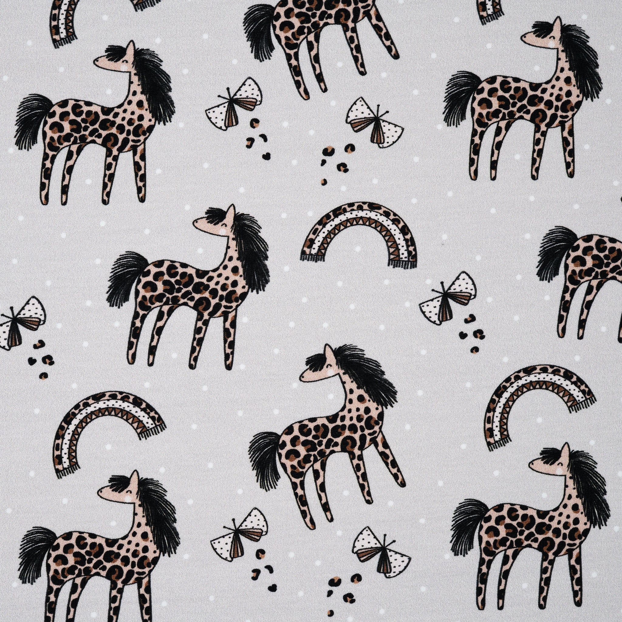 Bio French Terry Das Leo Pony Grau | Stoffwerk