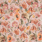 Bio French Terry Große Blumenwiese Nude Orange Grün | Stoffwerk