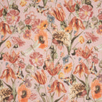 Bio French Terry Große Blumenwiese Nude Orange Grün