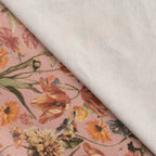 Bio French Terry große Blumenwiese nude orange grün