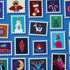 Bio French Terry Hamburger Liebe Christmas On Stamps Hellblau