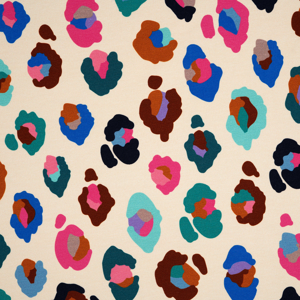 Bio French Terry Hamburger Liebe Gleam Glamouflage Creme