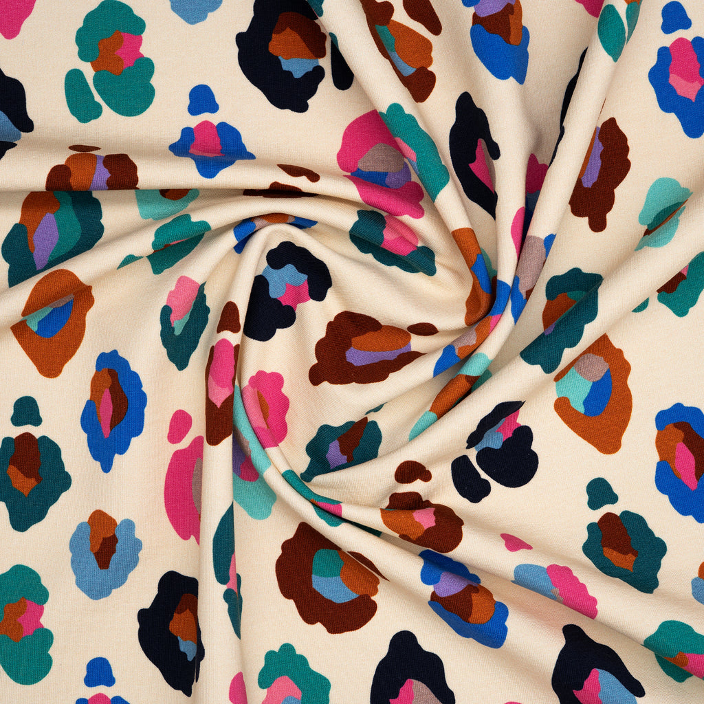 Bio French Terry Hamburger Liebe Gleam Glamouflage Creme