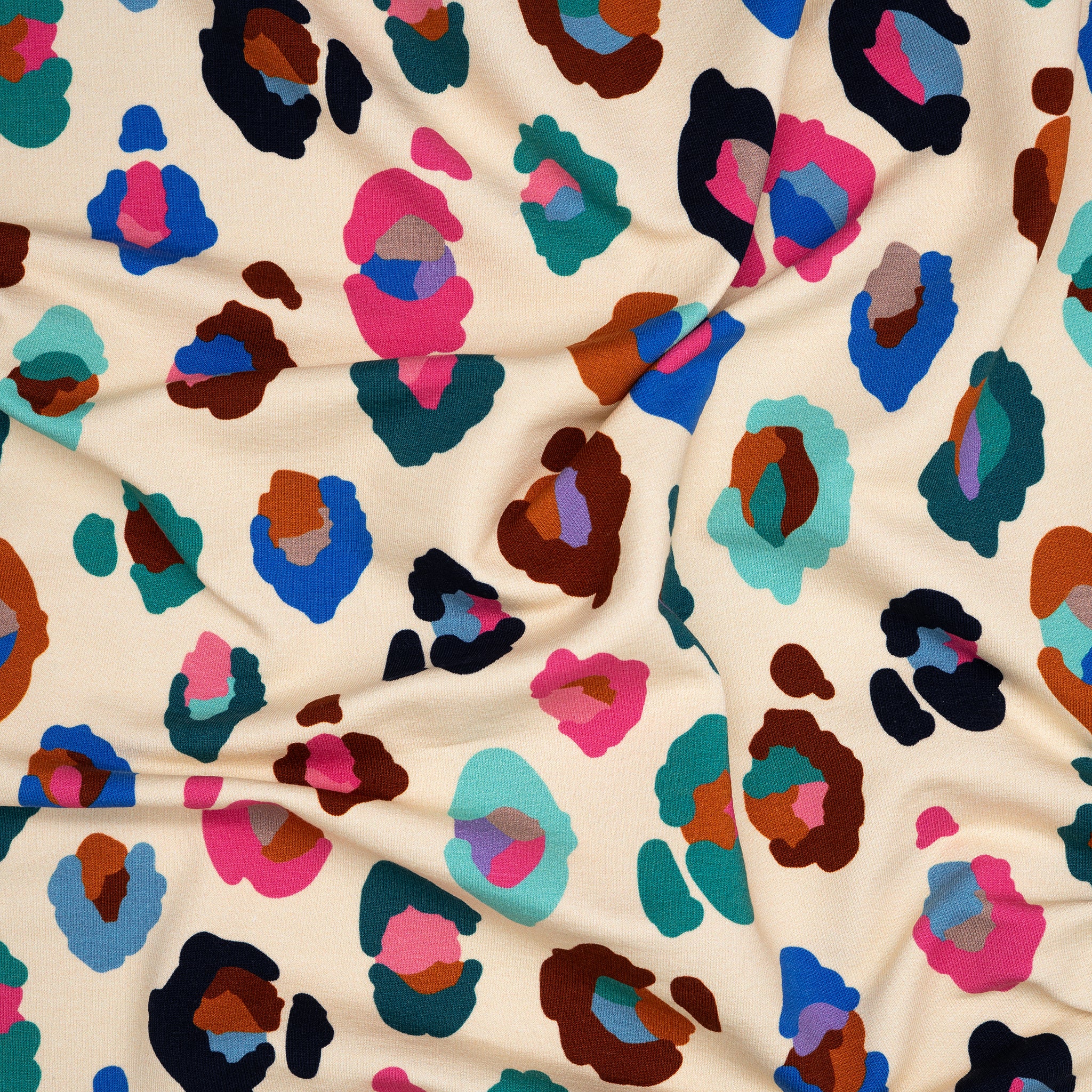 Bio French Terry Hamburger Liebe Gleam Glamouflage Creme