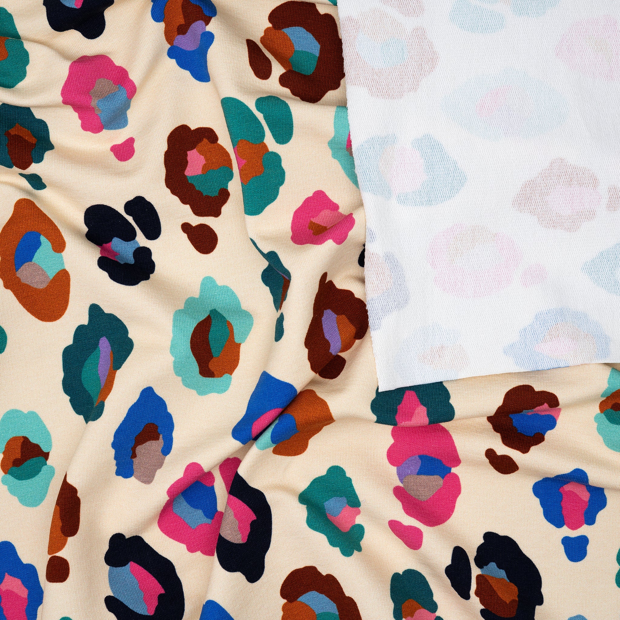 Bio French Terry Hamburger Liebe Gleam Glamouflage Creme