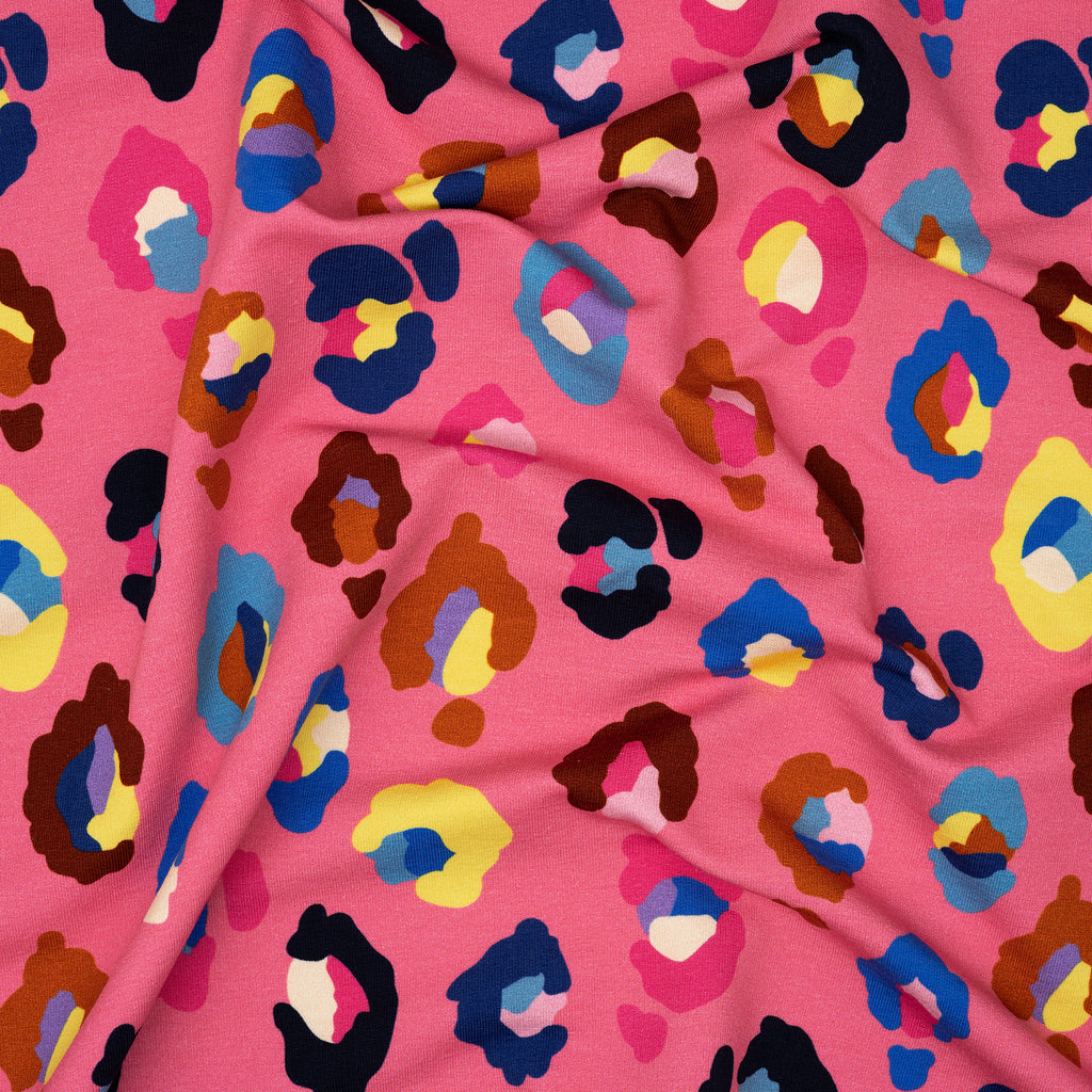 Bio French Terry Hamburger Liebe Gleam Glamouflage Pink