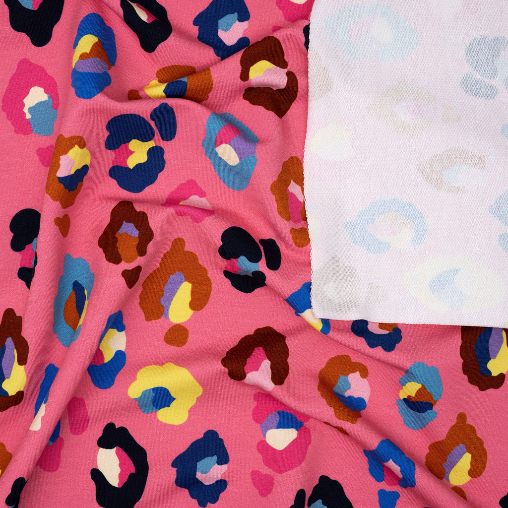 Bio French Terry Hamburger Liebe Gleam Glamouflage Pink