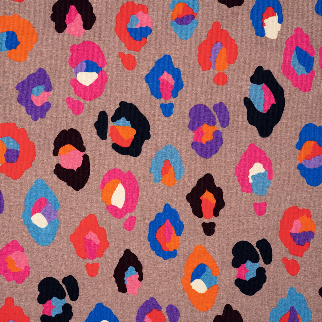 Bio French Terry Hamburger Liebe Gleam Glamouflage Taupe