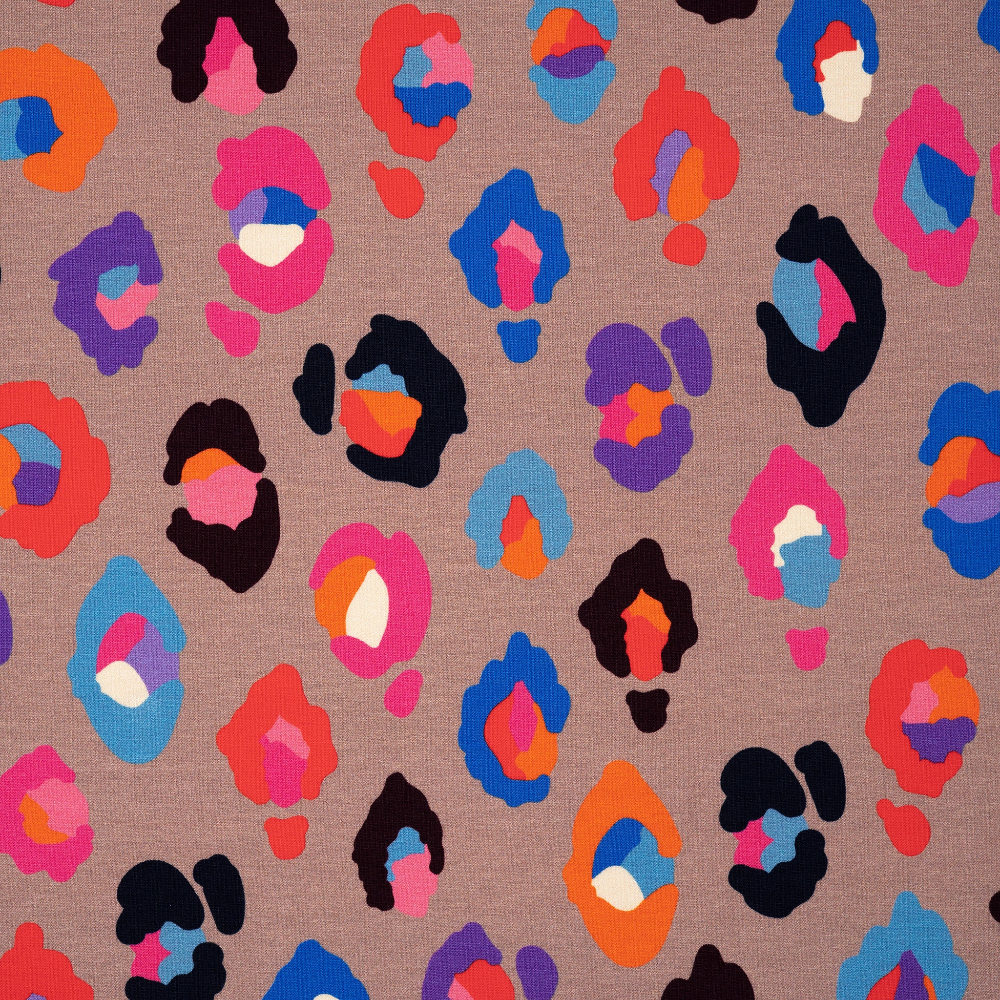 Bio French Terry Hamburger Liebe Gleam Glamouflage Taupe