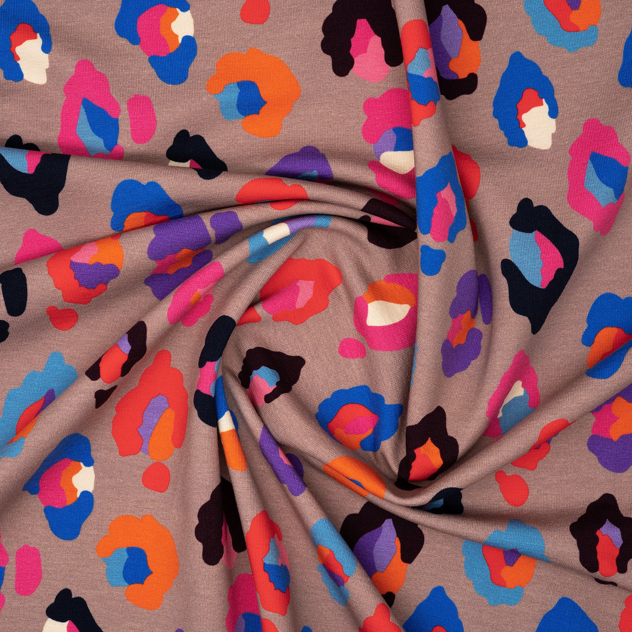 Bio French Terry Hamburger Liebe Gleam Glamouflage Taupe