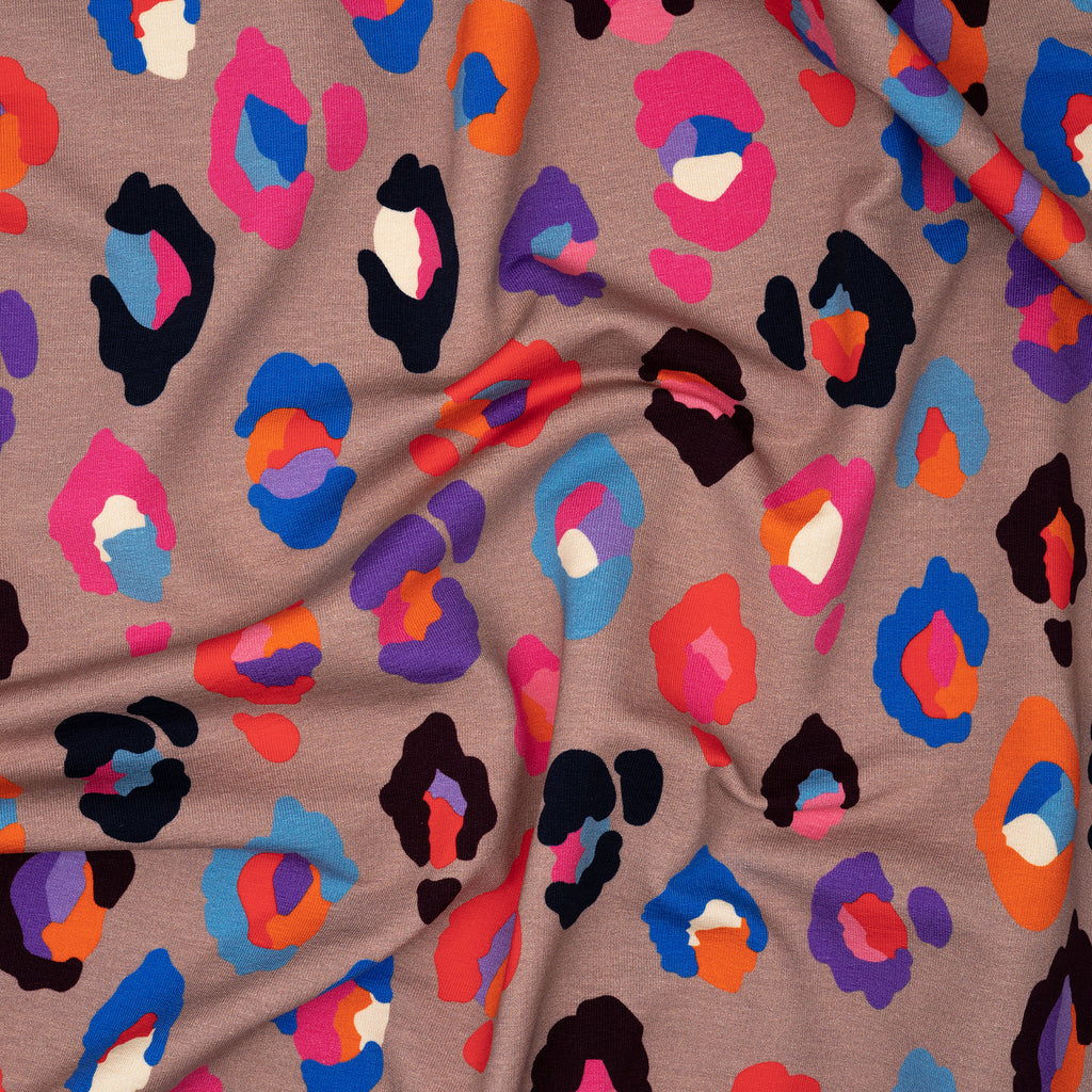 Bio French Terry Hamburger Liebe Gleam Glamouflage Taupe