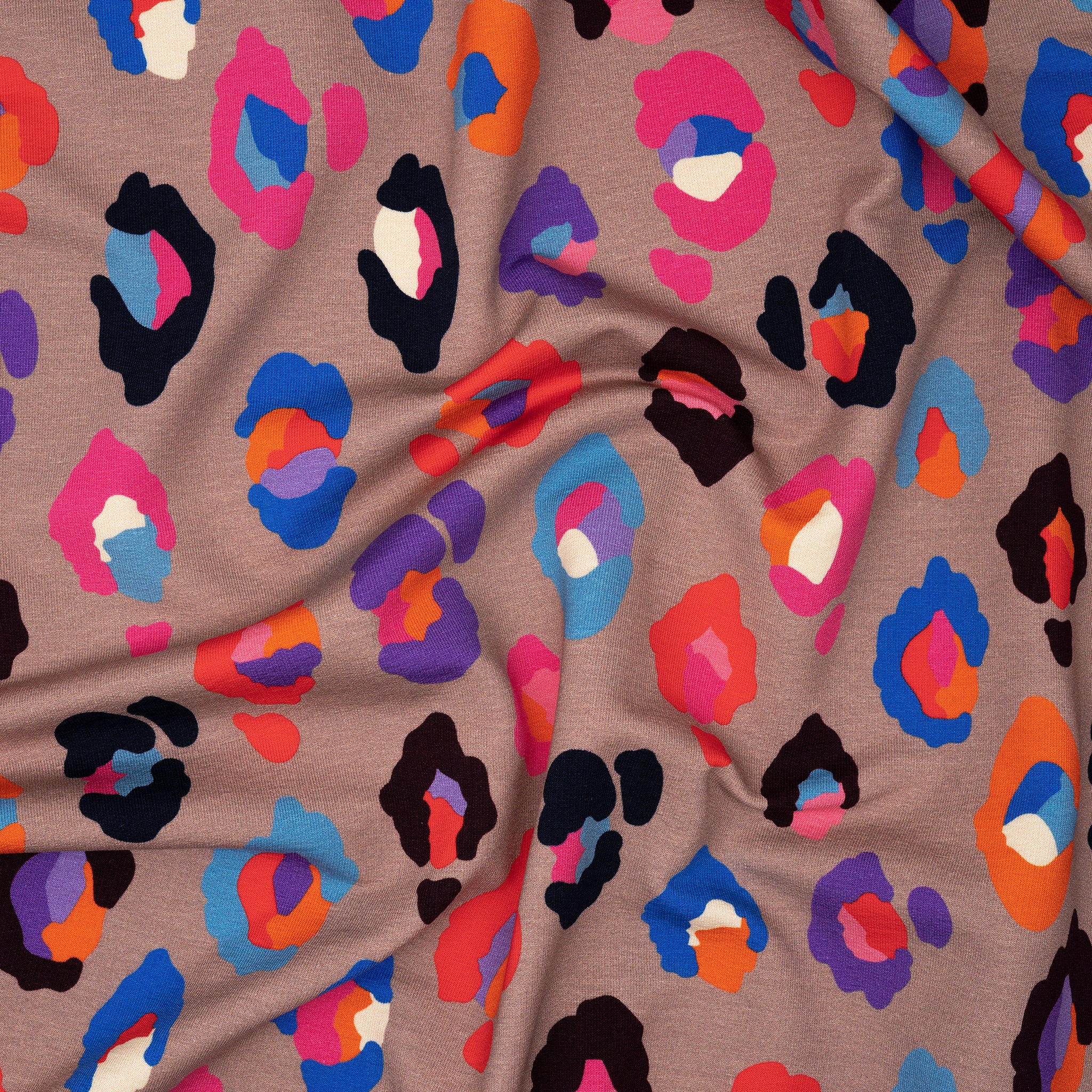 Bio French Terry Hamburger Liebe Gleam Glamouflage Taupe