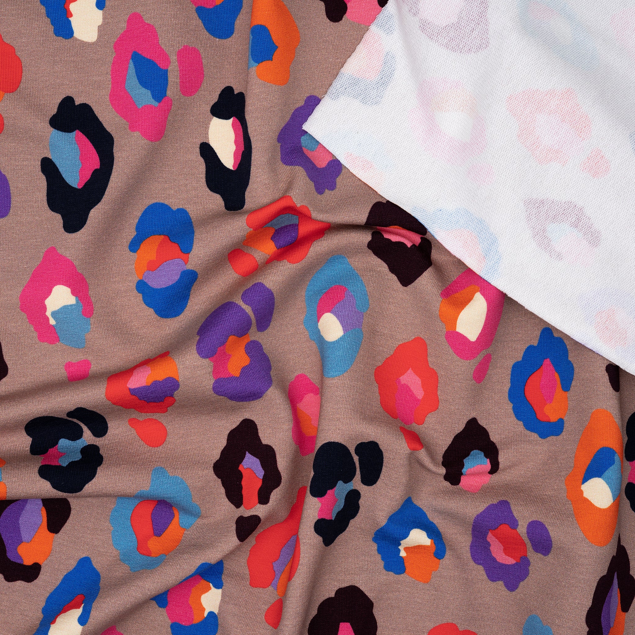 Bio French Terry Hamburger Liebe Gleam Glamouflage Taupe