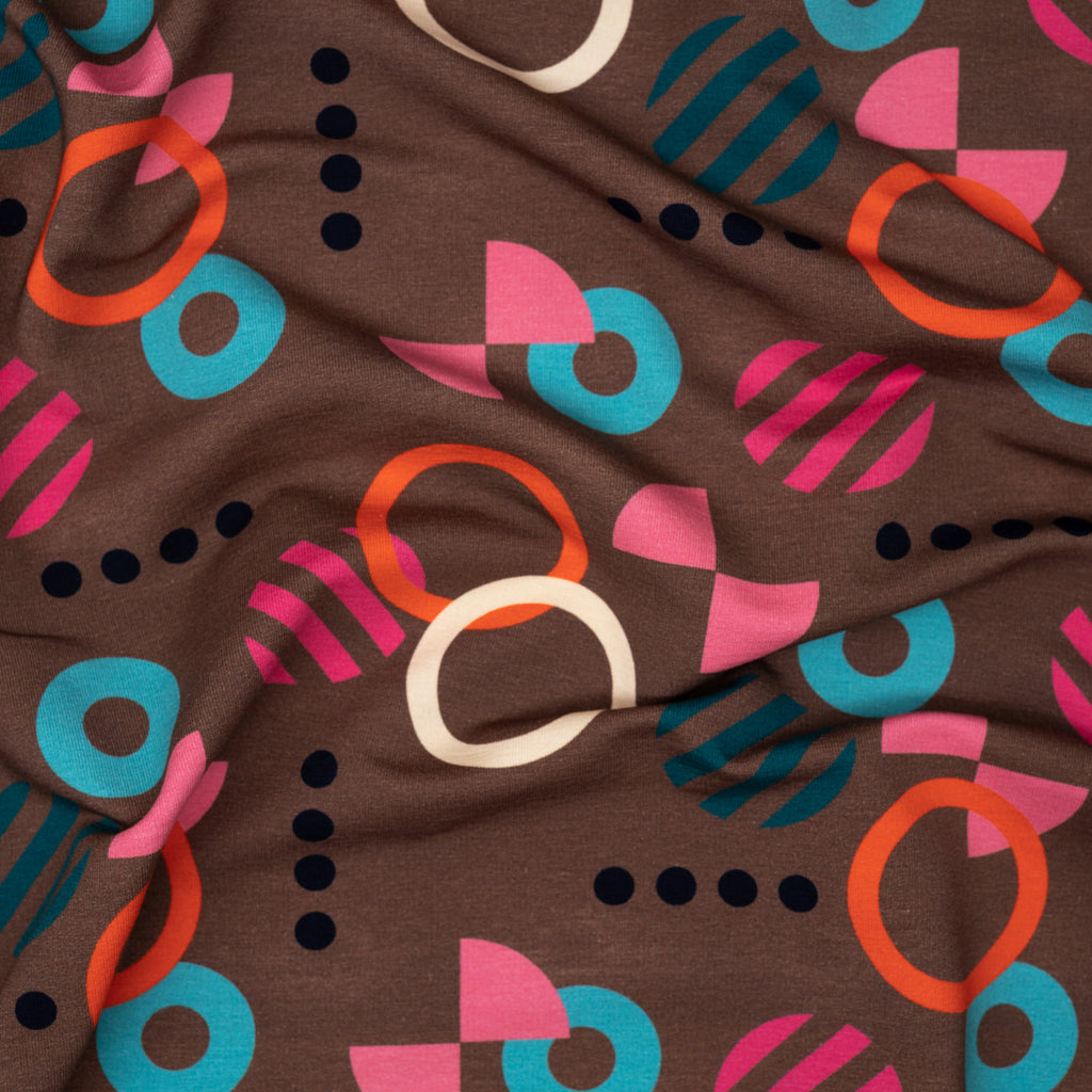 Bio French Terry Hamburger Liebe Gleam Playshape Dunkeltaupe