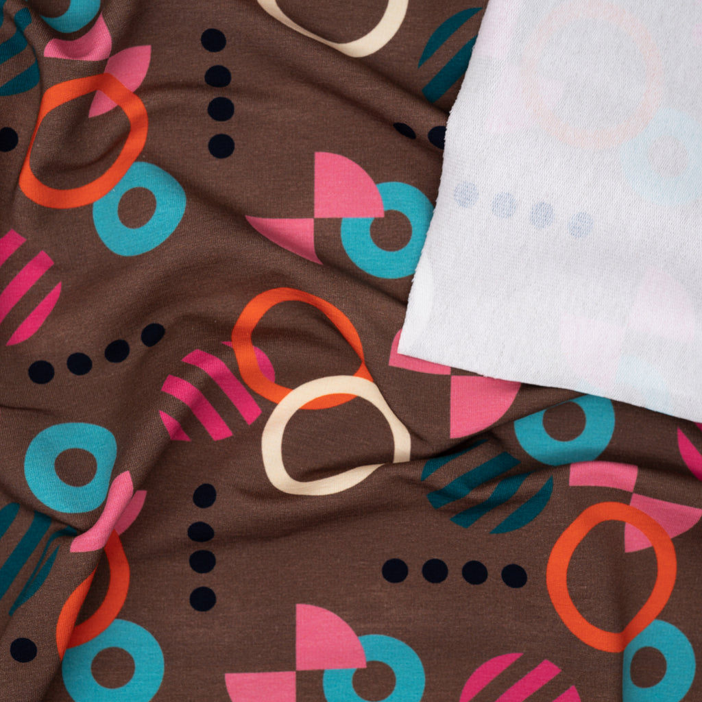 Bio French Terry Hamburger Liebe Gleam Playshape Dunkeltaupe