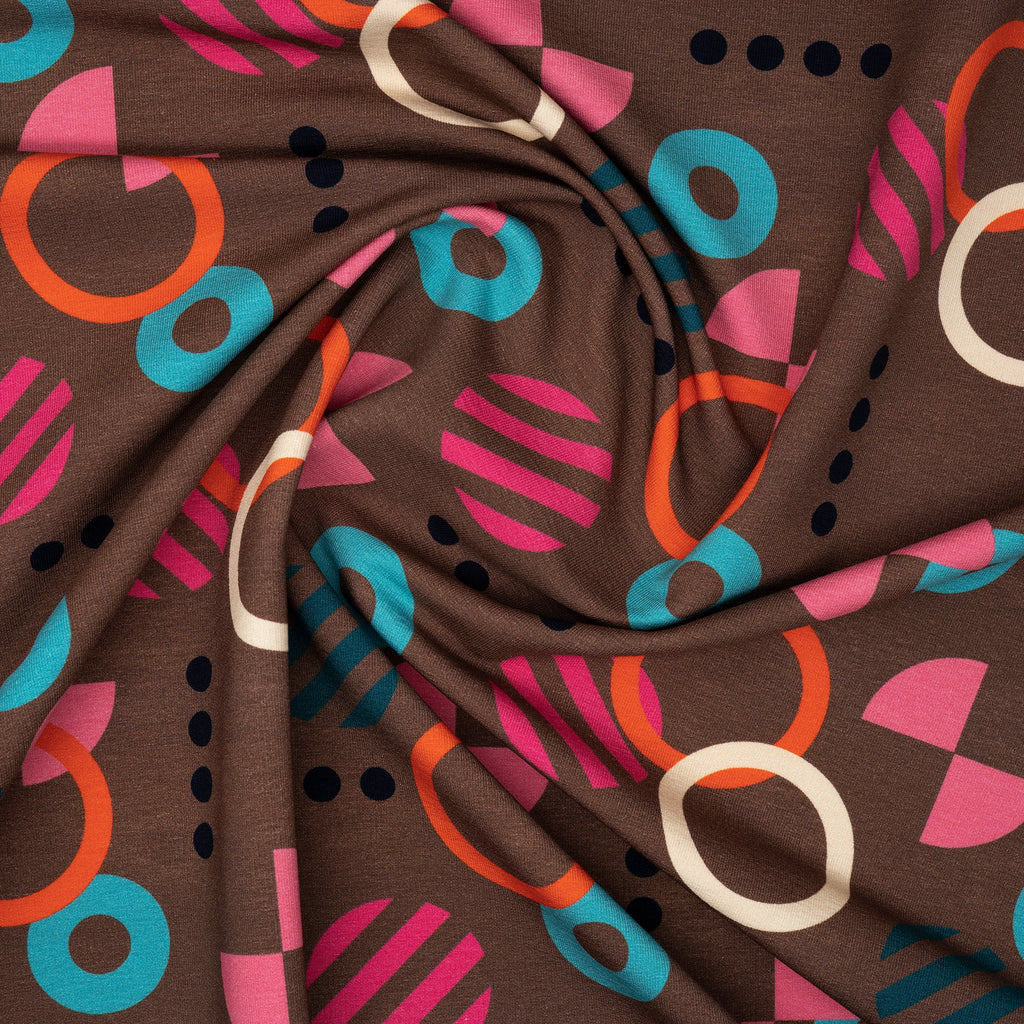 Bio French Terry Hamburger Liebe Gleam Playshape Dunkeltaupe | Stoffwerk