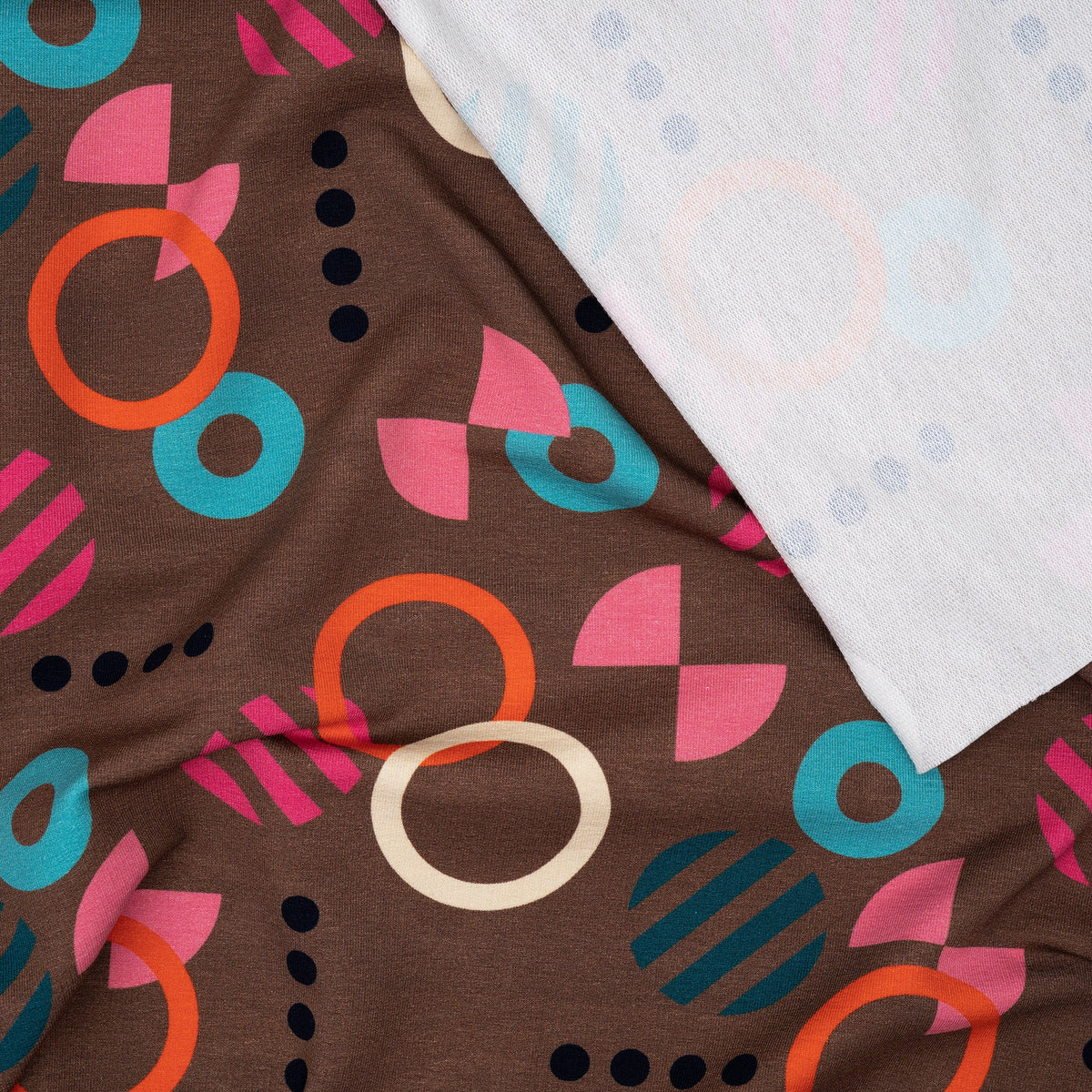 Bio French Terry Hamburger Liebe Gleam Playshape Dunkeltaupe | Stoffwerk