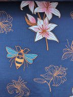 Bio French Terry Hamburger Liebe Glow Lily blau