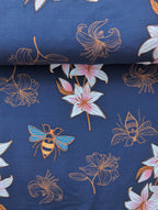 Bio French Terry Hamburger Liebe Glow Lily Blau | Stoffwerk