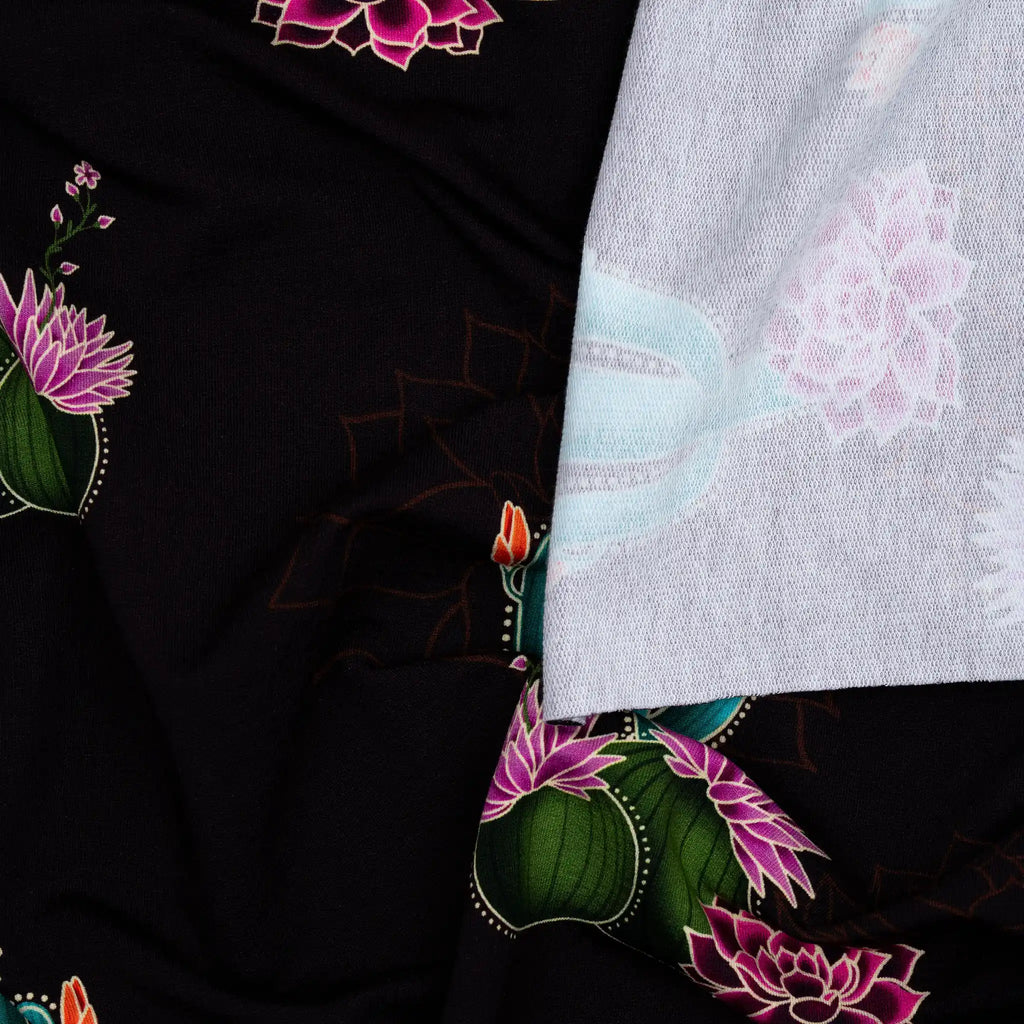 Bio French Terry Hamburger Liebe Western Fairy Tales Prairie Blossom Bordeaux