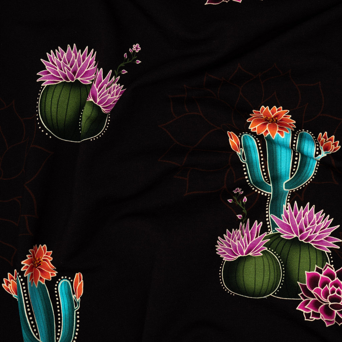 Bio French Terry Hamburger Liebe Western Fairy Tales Prairie Blossom Bordeaux | Stoffwerk