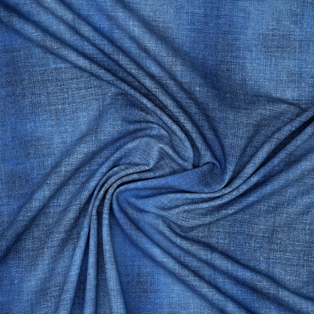 Bio French Terry Jeans-Optik Dunkelblau | Stoffwerk