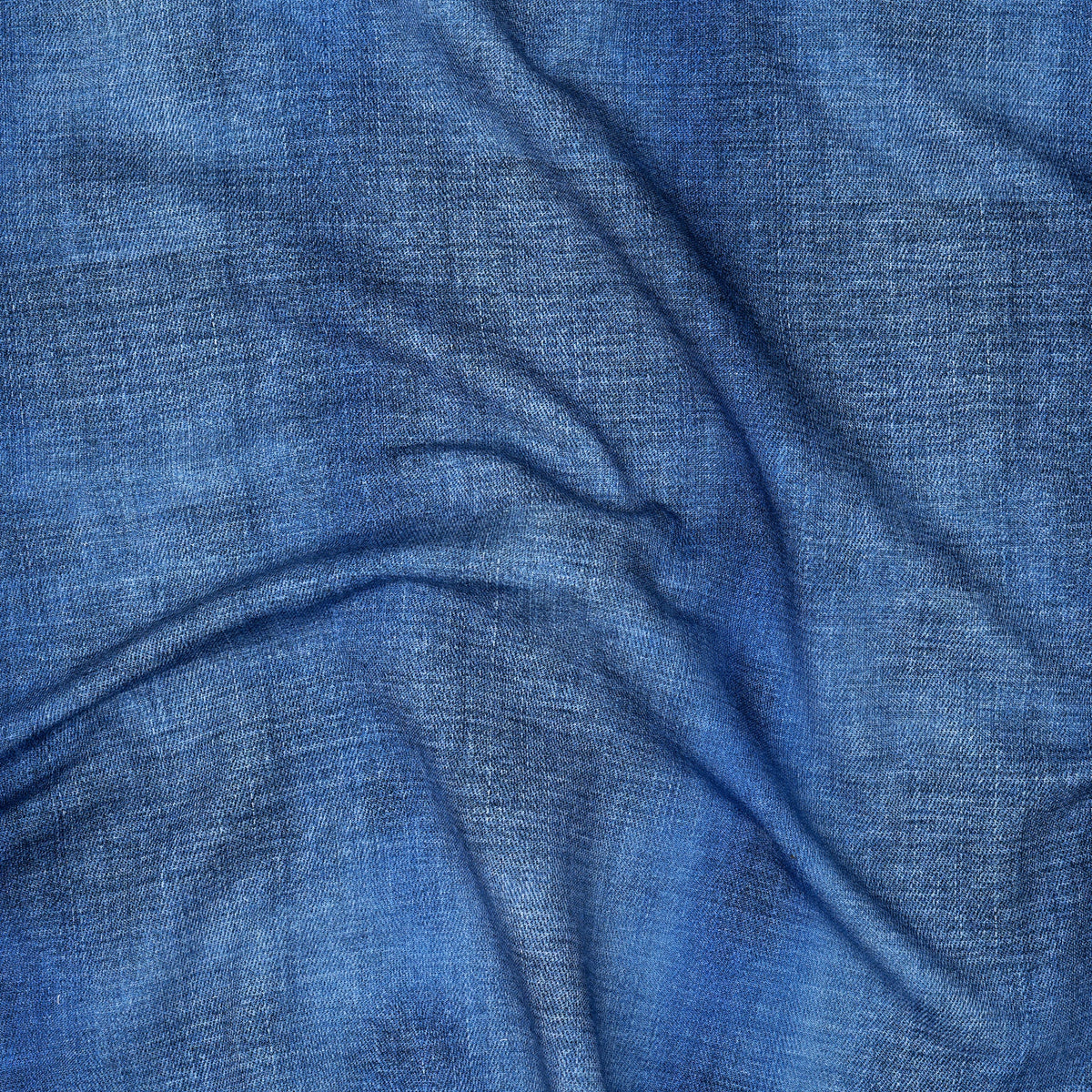 Bio French Terry Jeans-Optik Dunkelblau | Stoffwerk