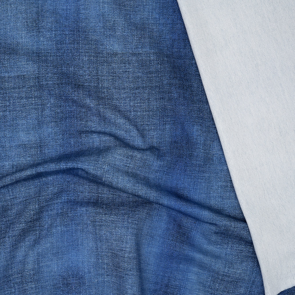 Bio French Terry Jeans-Optik Dunkelblau | Stoffwerk
