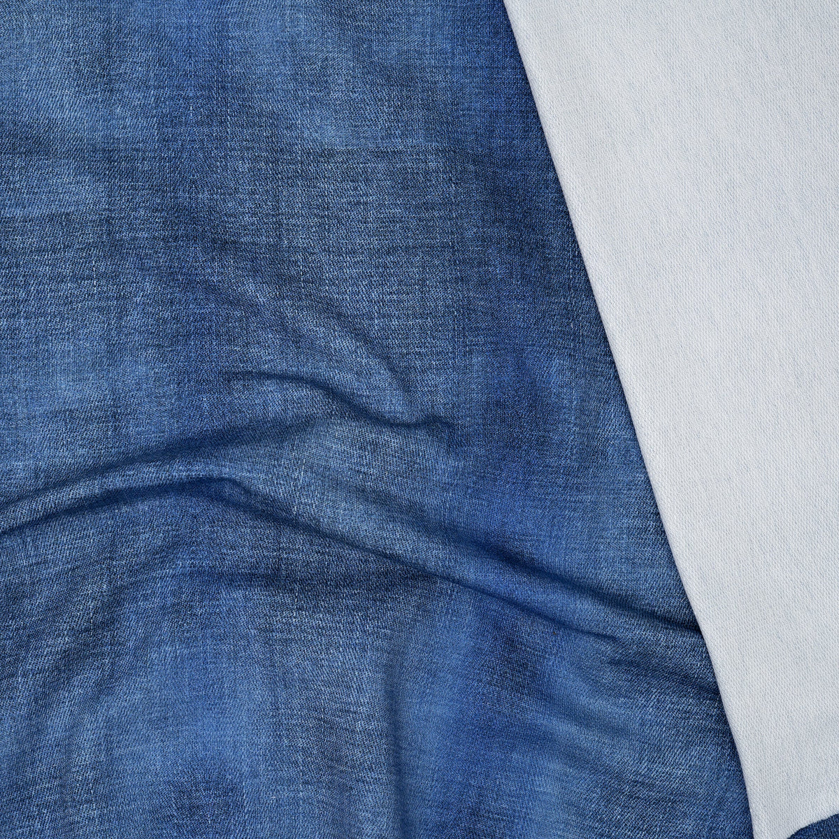 Bio French Terry Jeans-Optik Dunkelblau | Stoffwerk