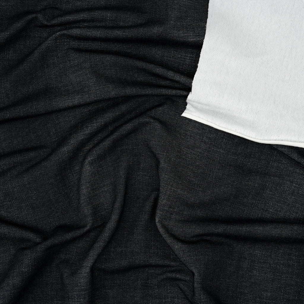 Bio French Terry Jeans-Optik Schwarz | Stoffwerk