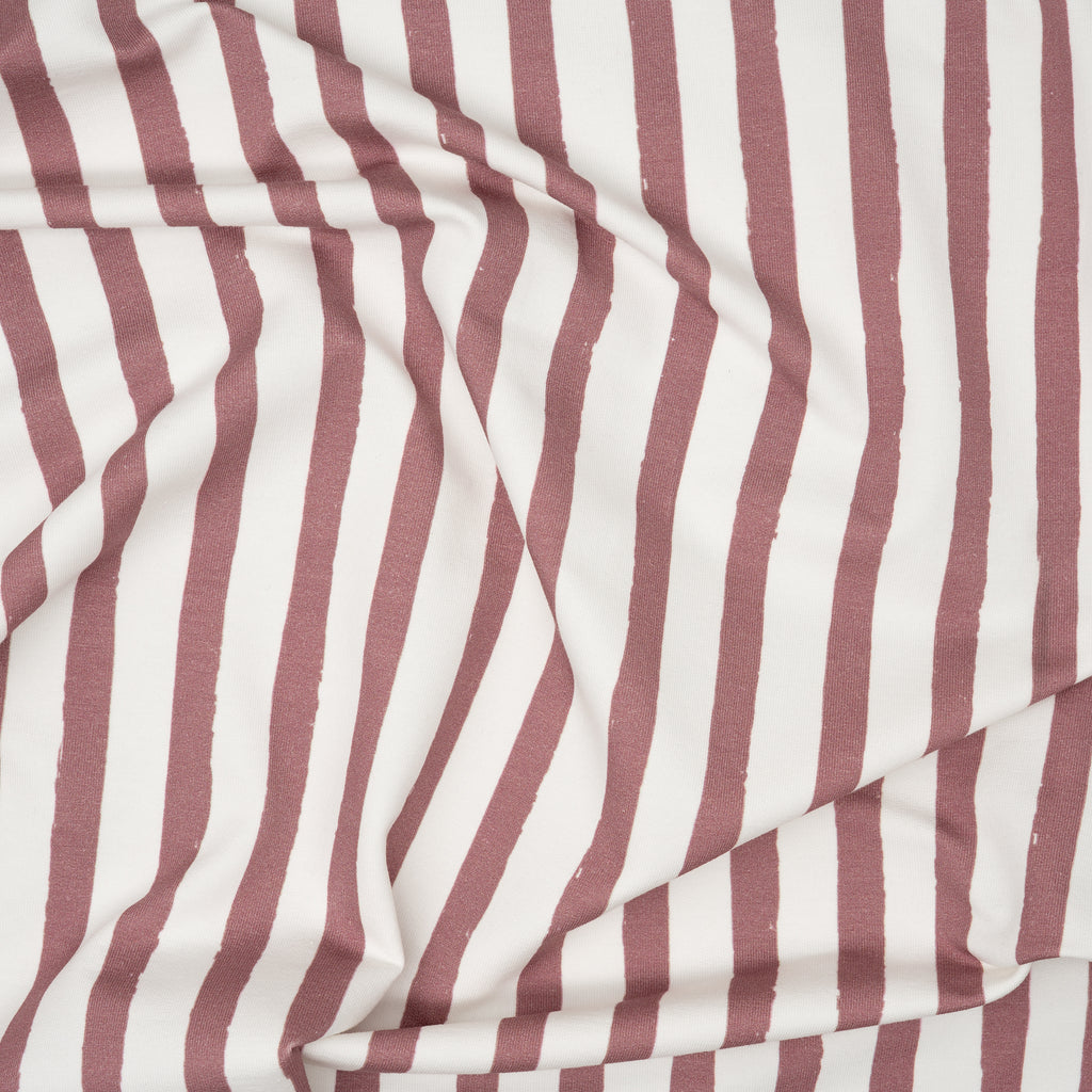 Bio French Terry Mauve Streifen
