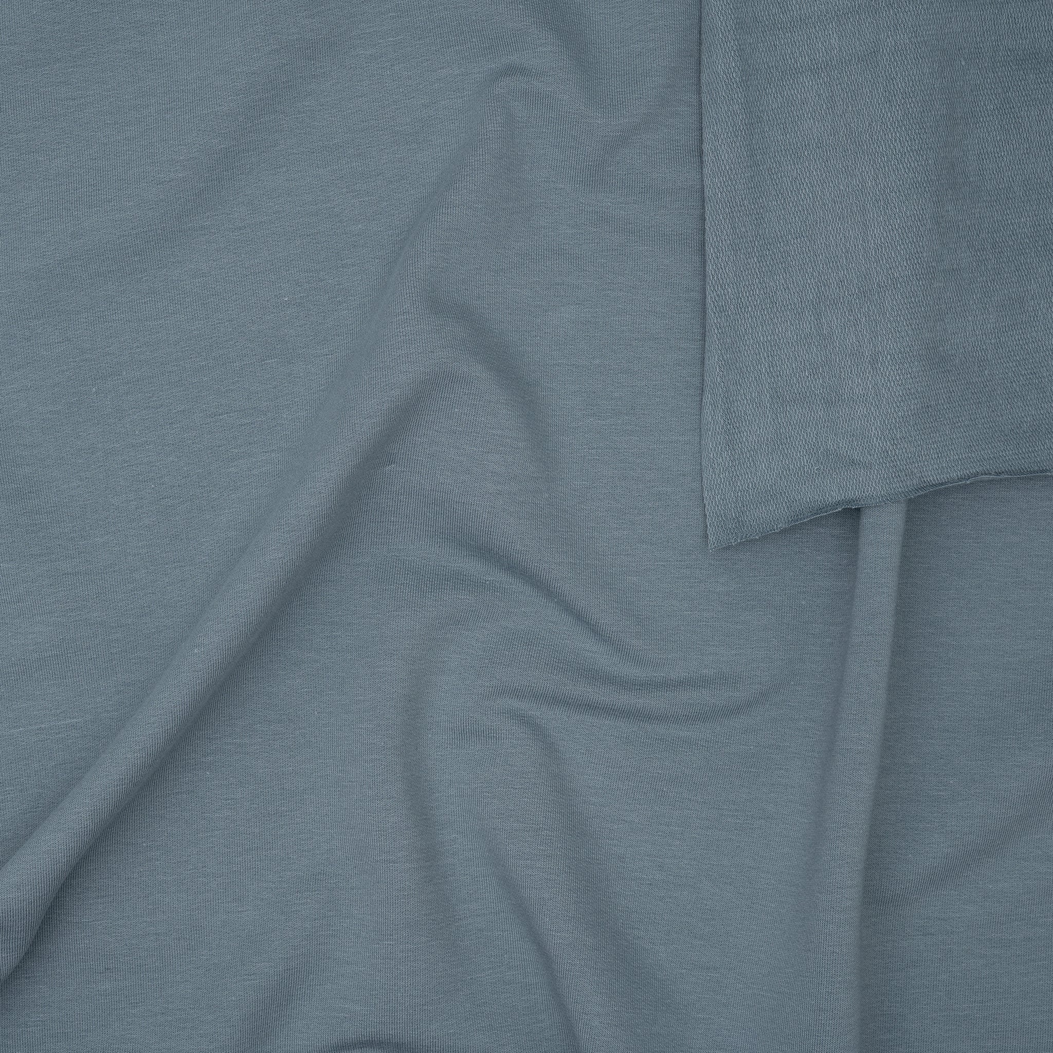 Bio French Terry Rauchblau Grau