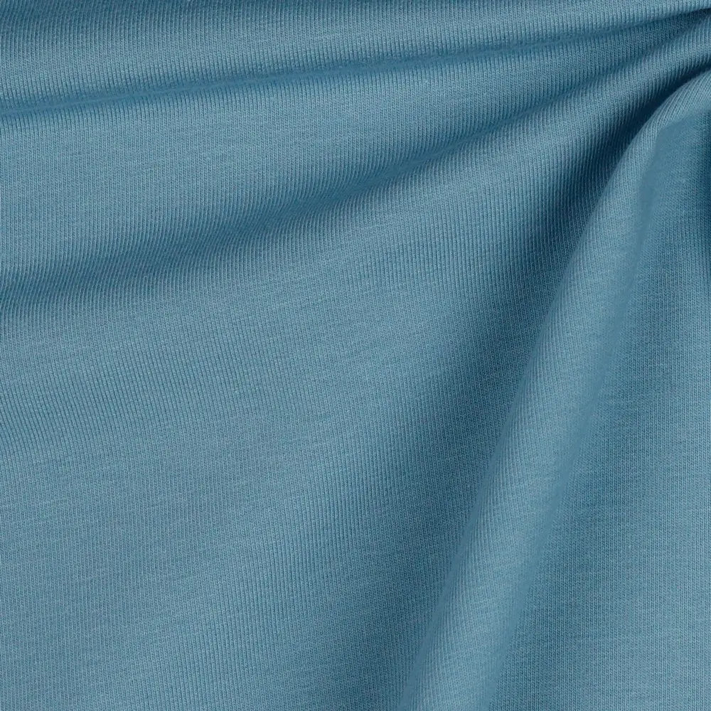 Bio French Terry rauchiges hellblau