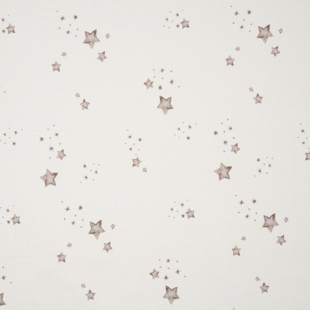 Bio French Terry Sternenhimmel Braun Grau Creme | Stoffwerk