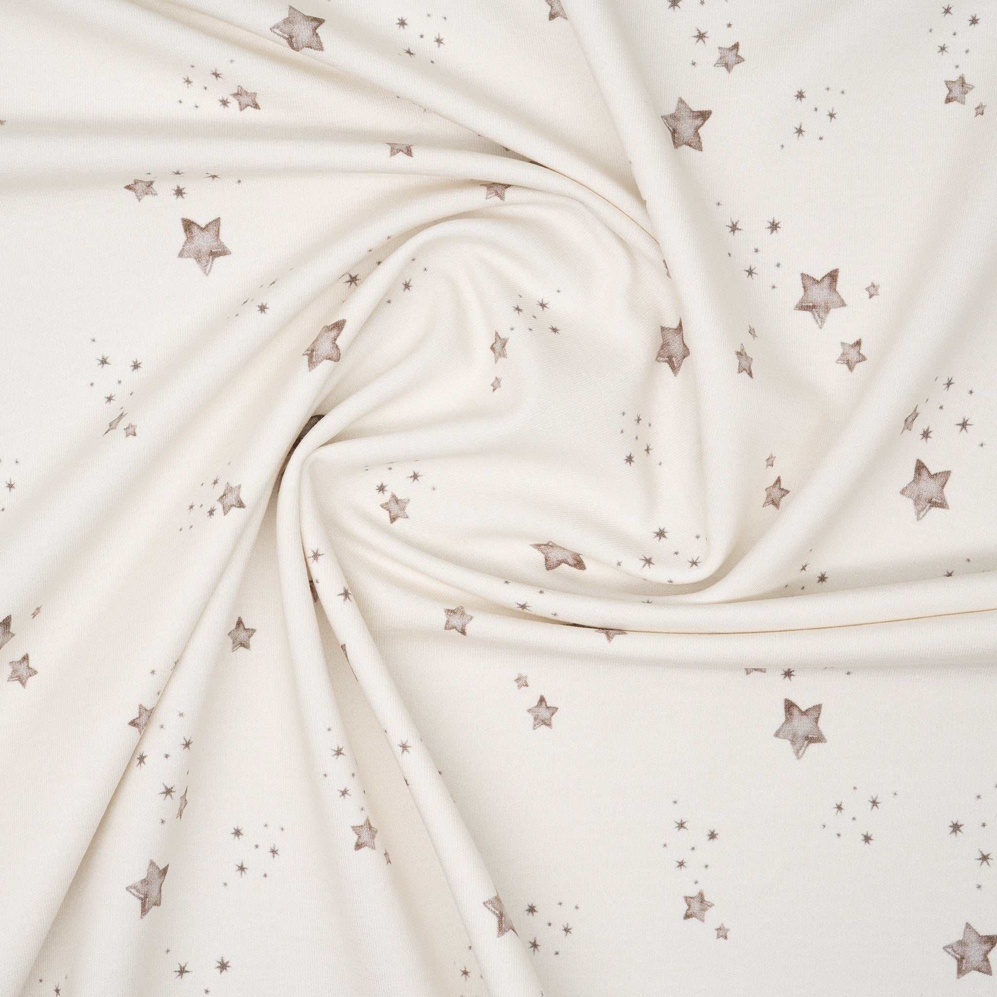 Bio French Terry Sternenhimmel Braun Grau Creme | Stoffwerk
