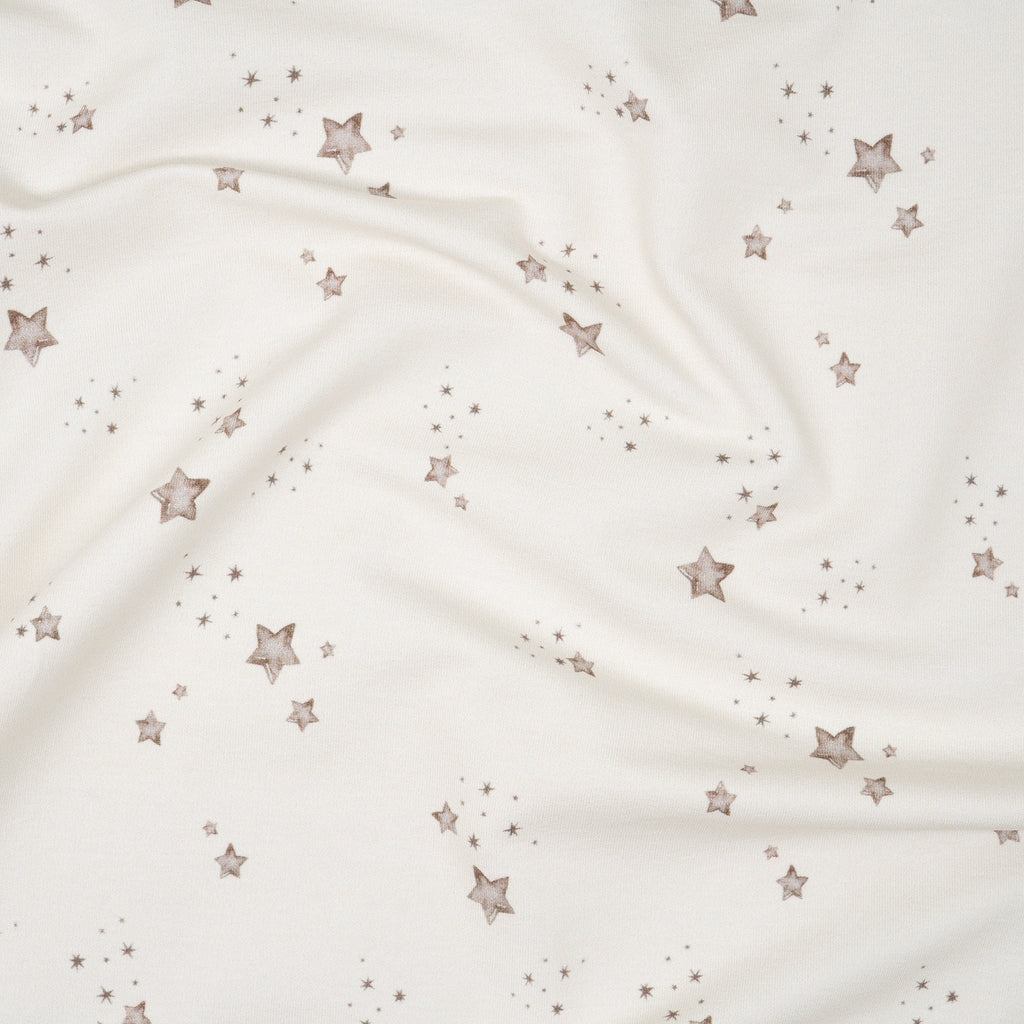Bio French Terry Sternenhimmel Braun Grau Creme | Stoffwerk