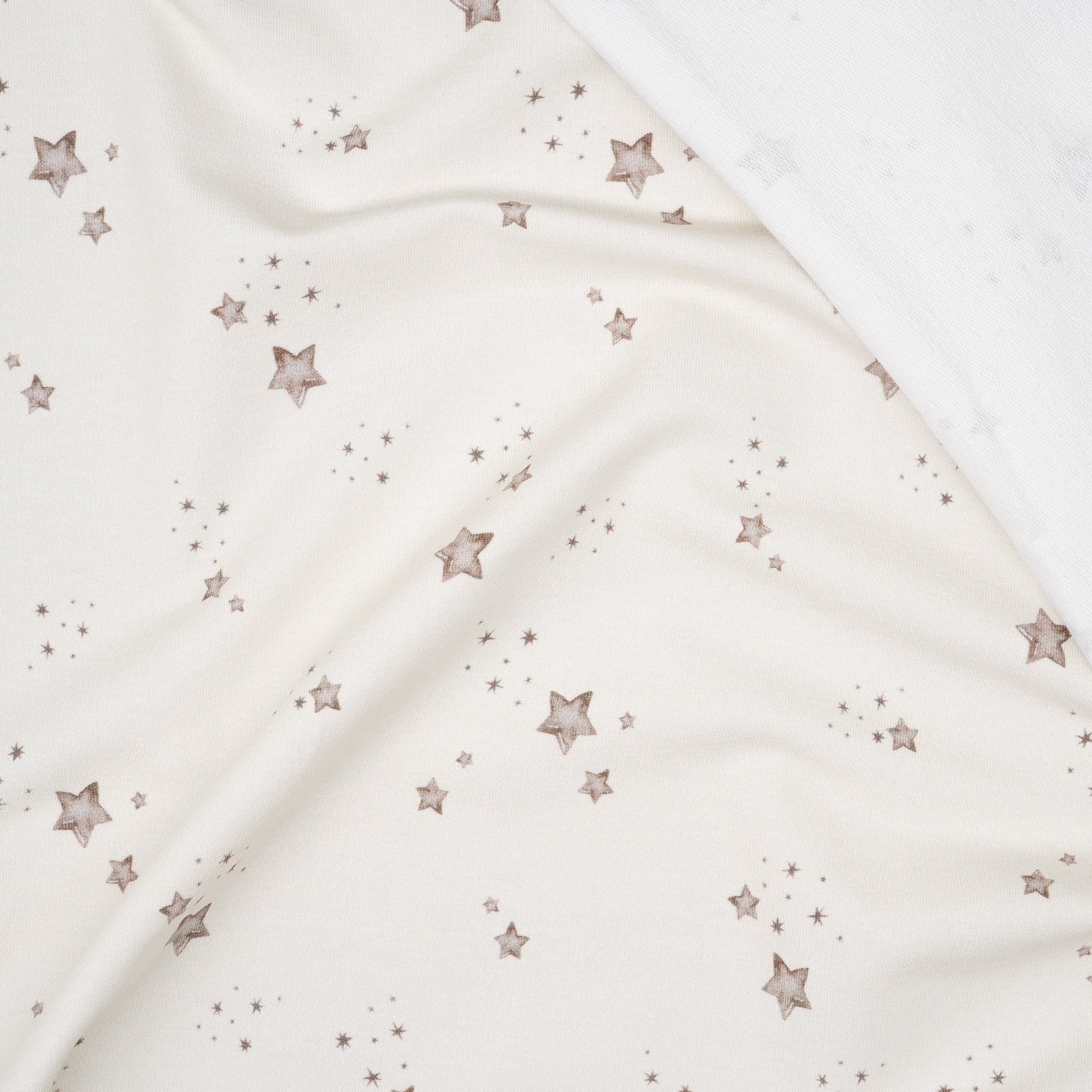 Bio French Terry Sternenhimmel Braun Grau Creme | Stoffwerk