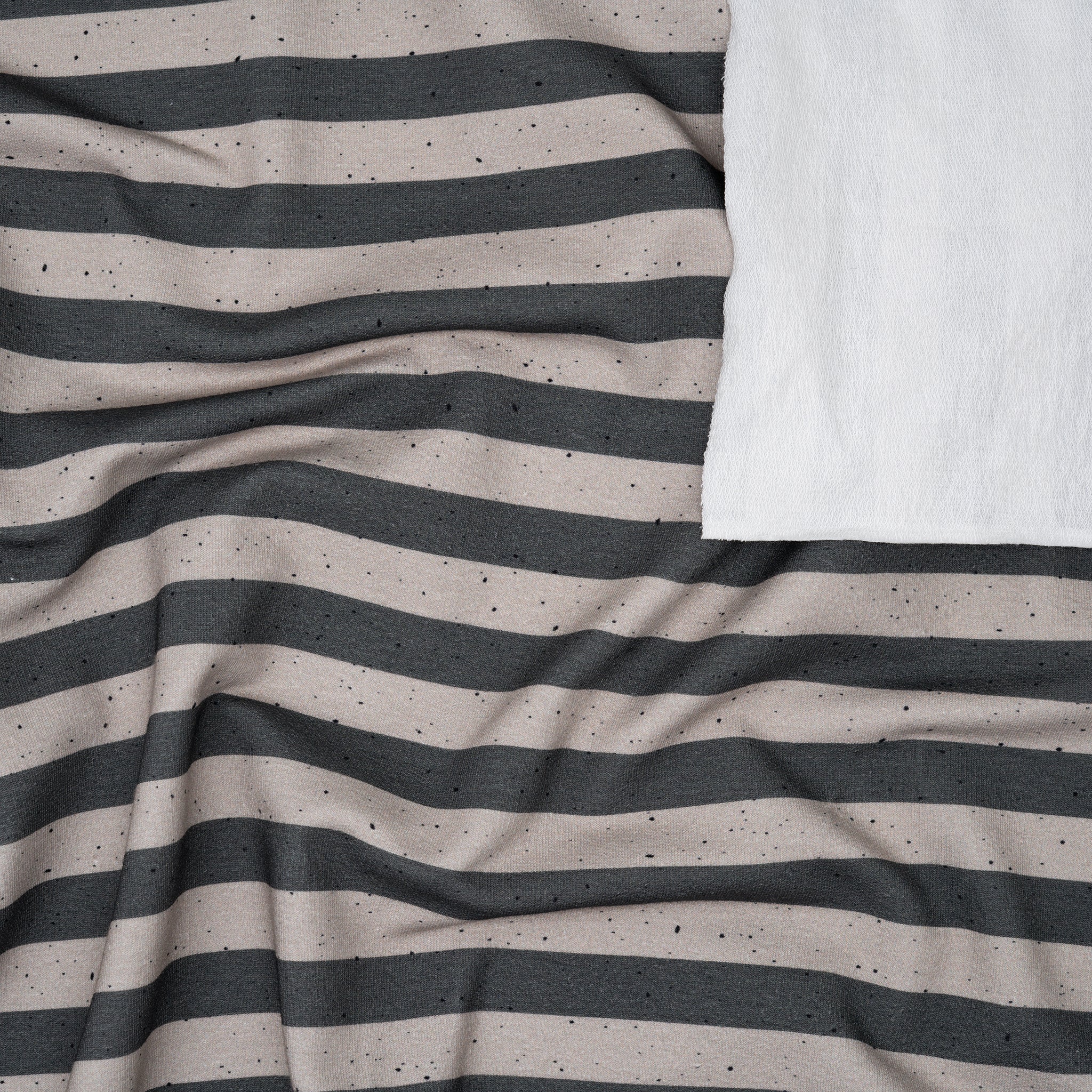 Bio French Terry Stripes Taupe Grau Dots