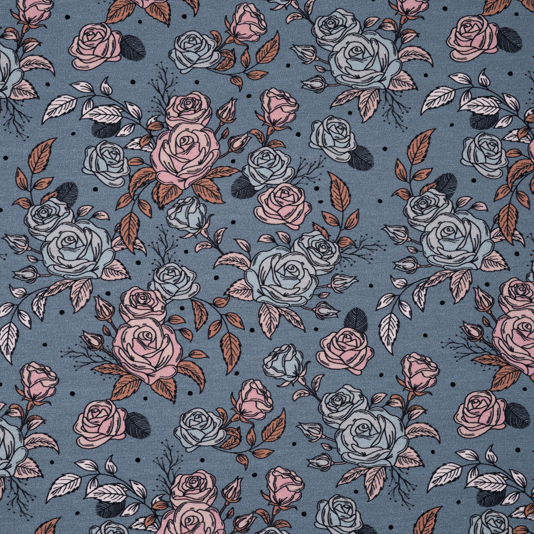 Bio French Terry Vintage Rose Dots | Stoffwerk