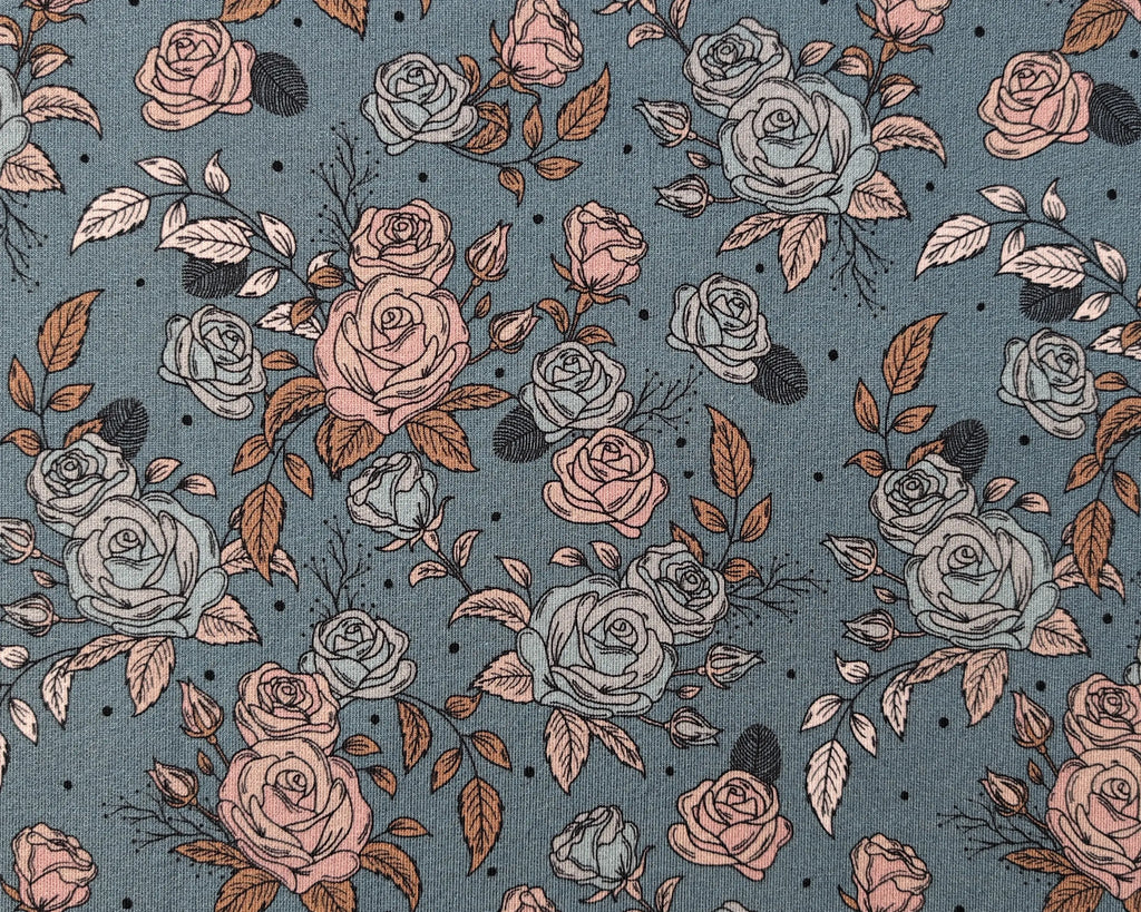 Bio French Terry Vintage Rose Dots