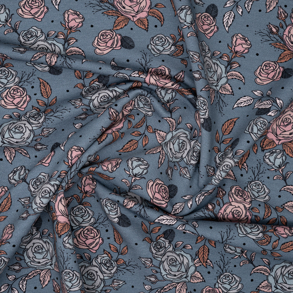 Bio French Terry Vintage Rose Dots | Stoffwerk