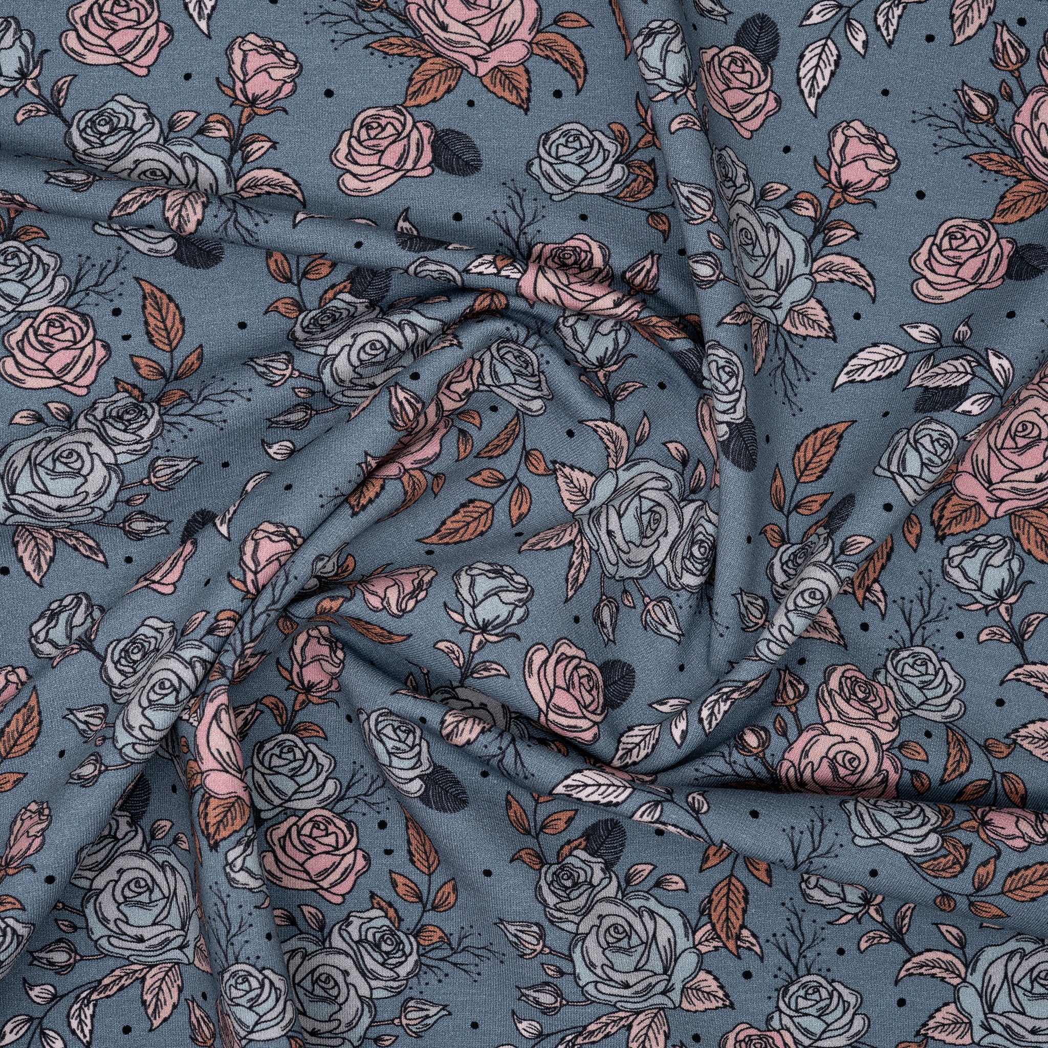 Bio French Terry Vintage Rose Dots | Stoffwerk