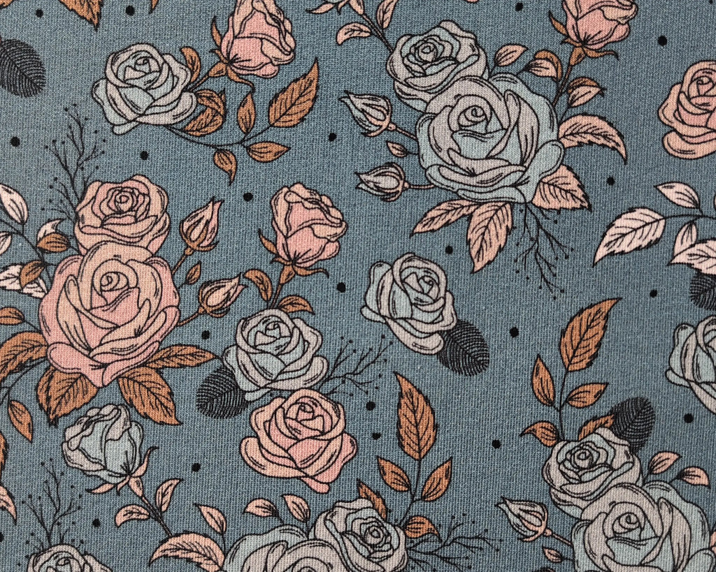 Bio French Terry Vintage Rose Dots