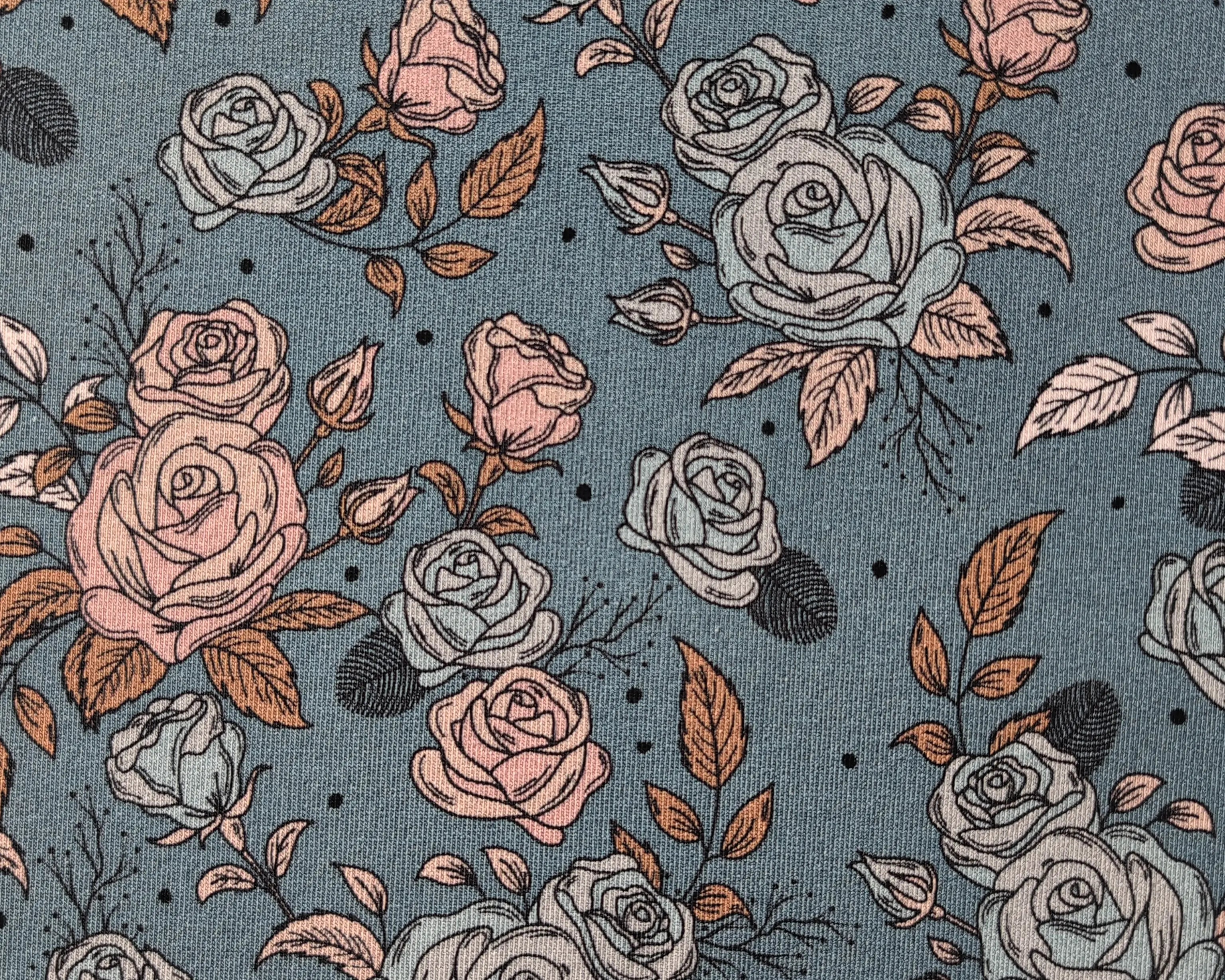 Bio French Terry Vintage Rose Dots