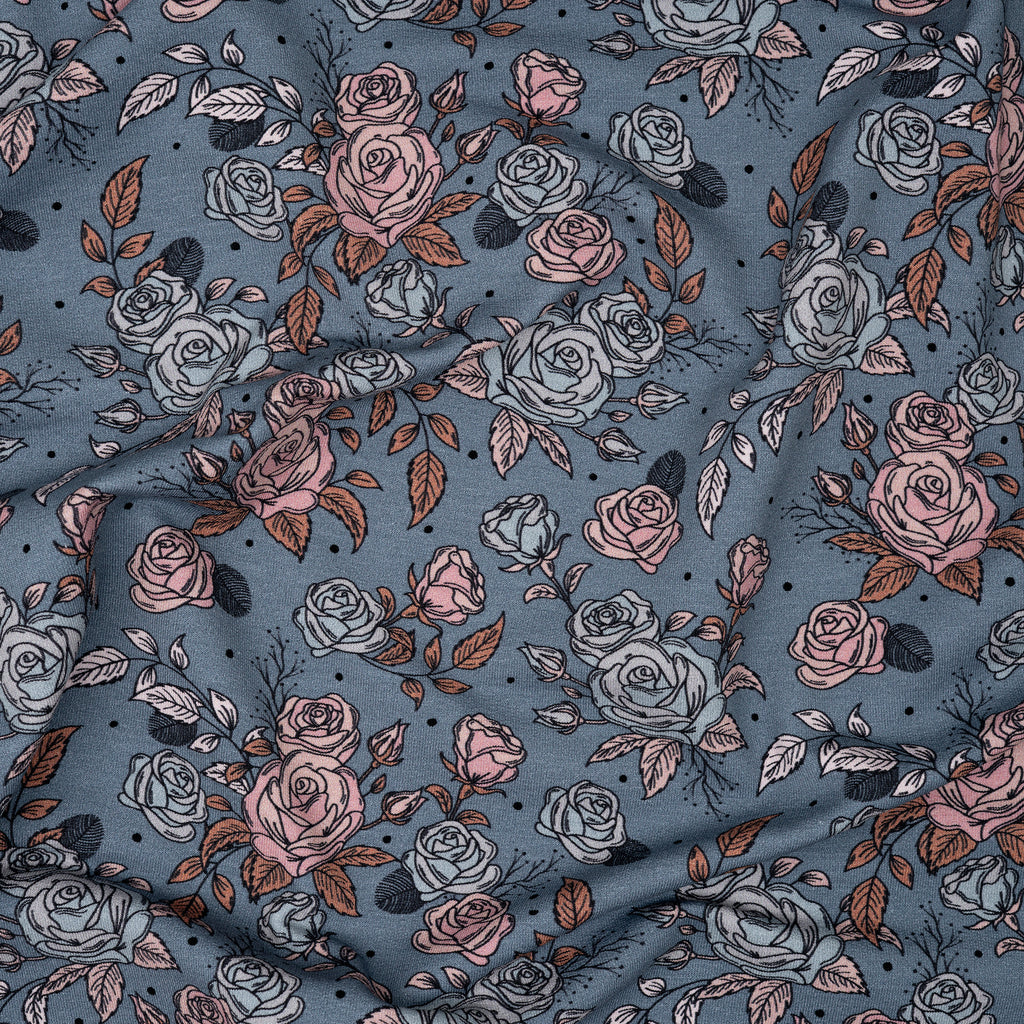 Bio French Terry Vintage Rose Dots | Stoffwerk