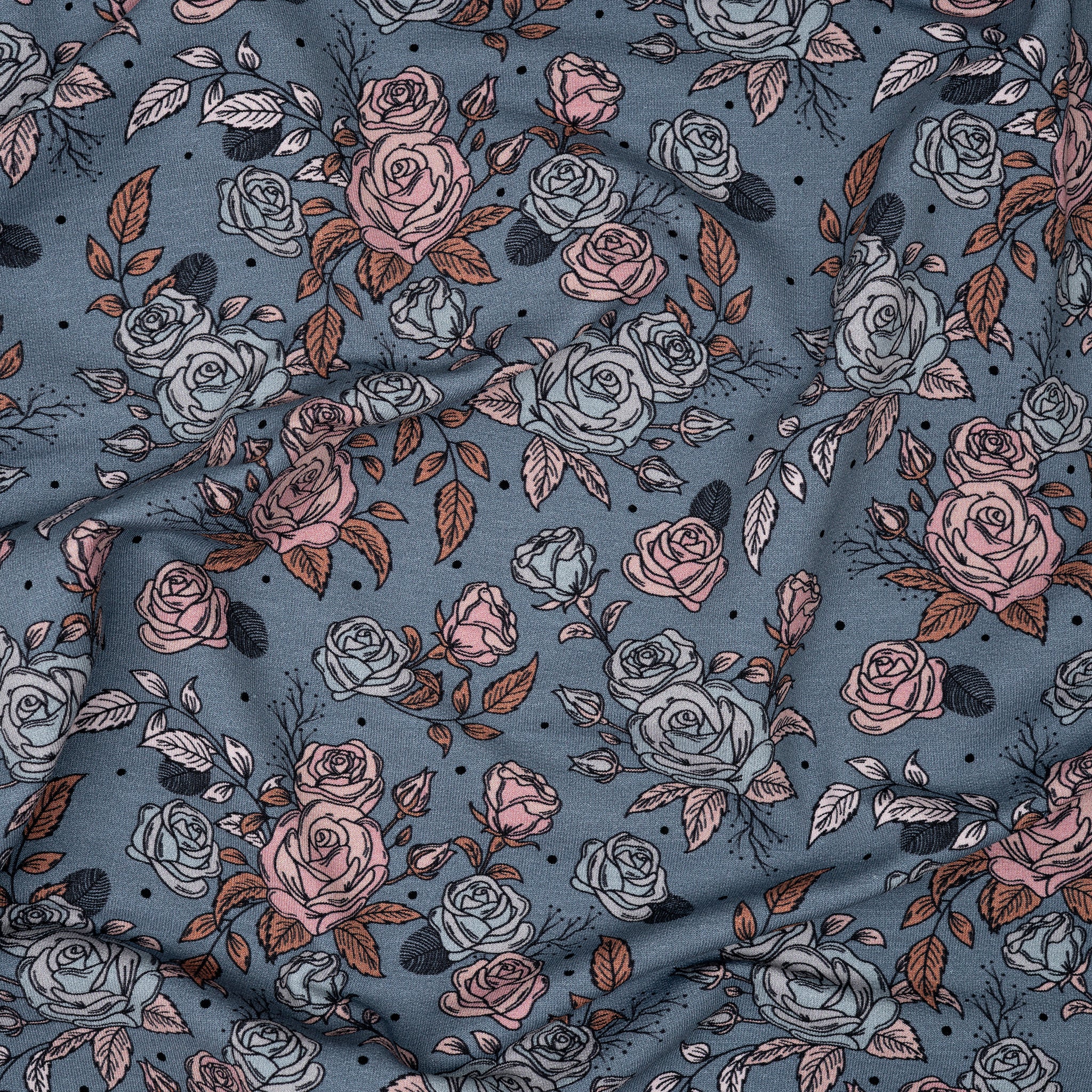 Bio French Terry Vintage Rose Dots | Stoffwerk