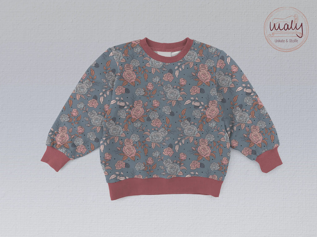 Bio French Terry Vintage Rose Dots